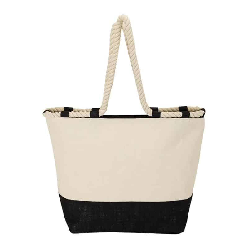 Custom Barcelona Canvas & Jute Tote - 1