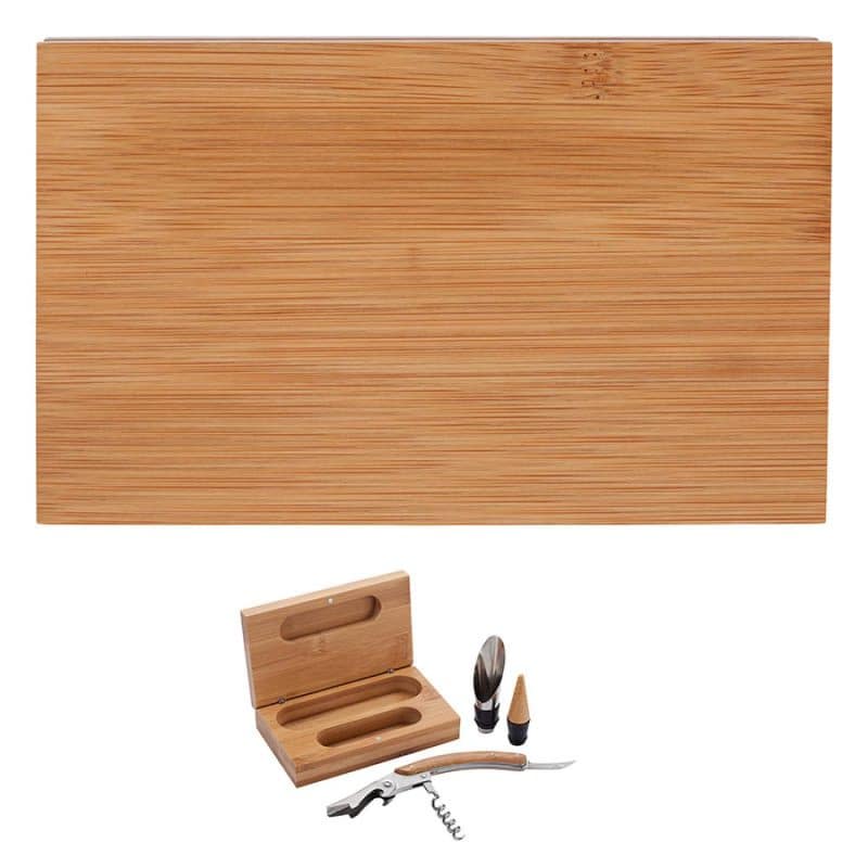Custom Bel Vino 2-Piece Bamboo Wine Set - 1