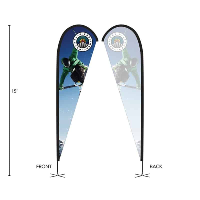 Custom DisplaySplash 15' Single-Sided Custom Teardrop Flag - 1