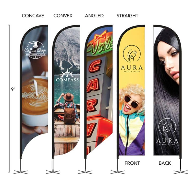 Custom DisplaySplash 9' Double-Sided Custom Feather Flag - 1