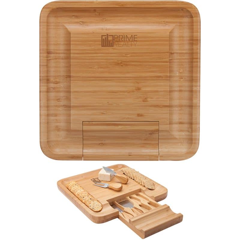 Custom Lorenzi 4-Piece Bamboo Cheese Tray - 1