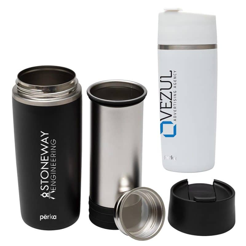 Perka Macchiato 12 oz. Double Wall Coffee/Tea Press Tumbler