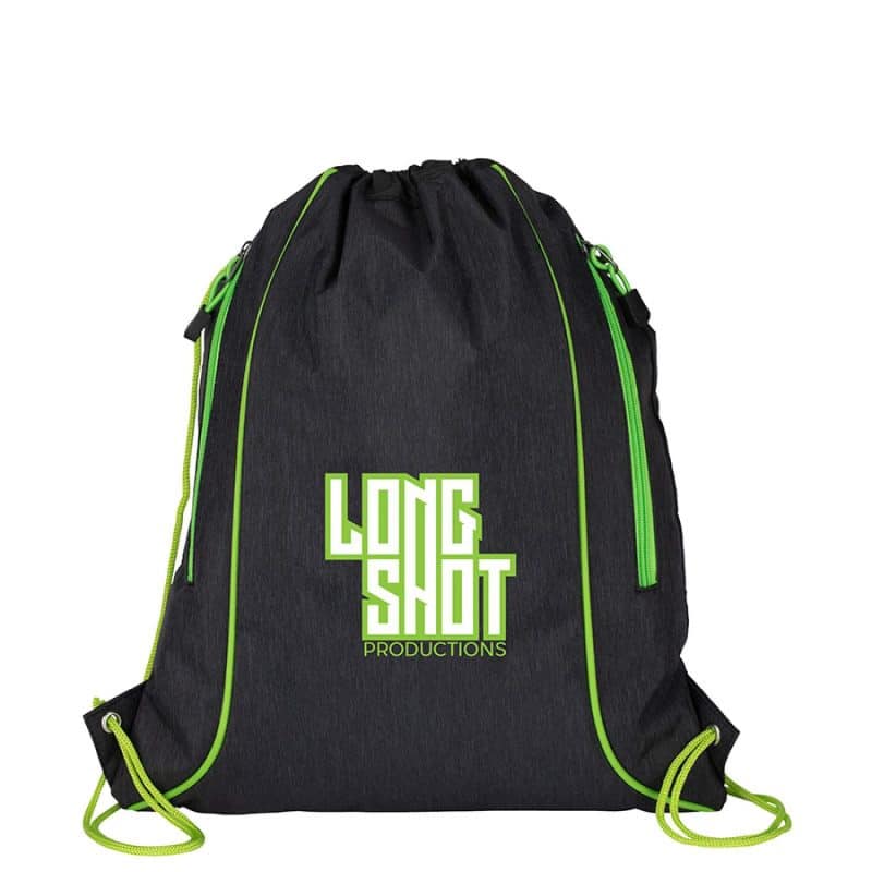 Custom Seville Drawstring Bag w/ Color Accents - 2