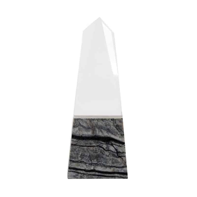 Custom Deneb Crystal Obelisk with Marble Base - 1