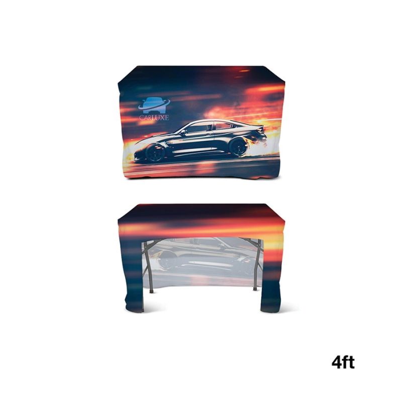Custom DisplaySplash 4' Fitted Open Back Table Cover - 1