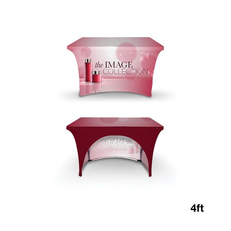 Custom DisplaySplash 4' Stretch Open Back Table Cover - 1
