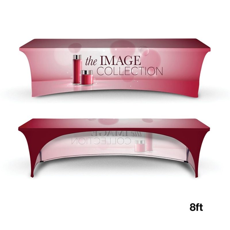 Custom DisplaySplash 8' Stretch Open Back Table Cover - 1