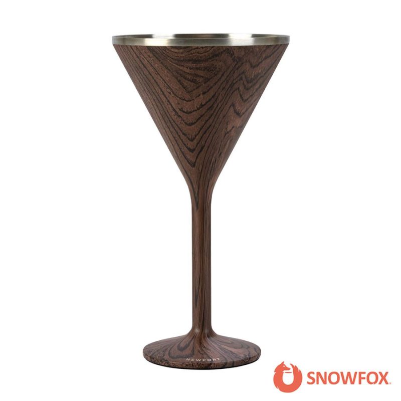 Custom Snowfox 8 oz. Double Wall Steel Stemmed Martini Glass - 6