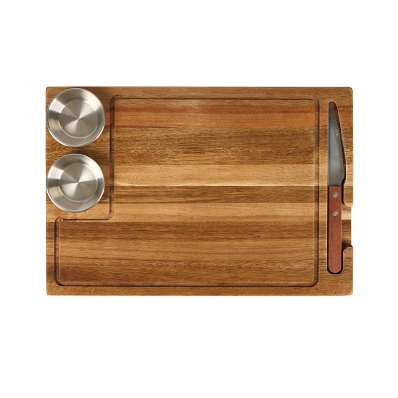 Custom Arthur 4-Piece Acacia Wood Steak Board - 1