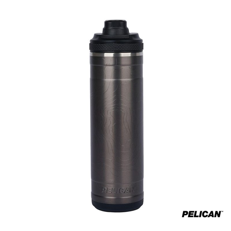 Custom Pelican Pacific Chug 26 oz. Topographical Recycled Double Wall Stainless Steel Water Bottle - 1