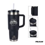 Custom Pelican Porter 40 oz. Topographical Recycled Double Wall Stainless Steel Travel Tumbler
