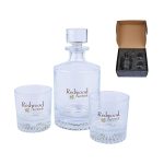 Custom Wellington Kingsley Whiskey Decanter & Glasses Set
