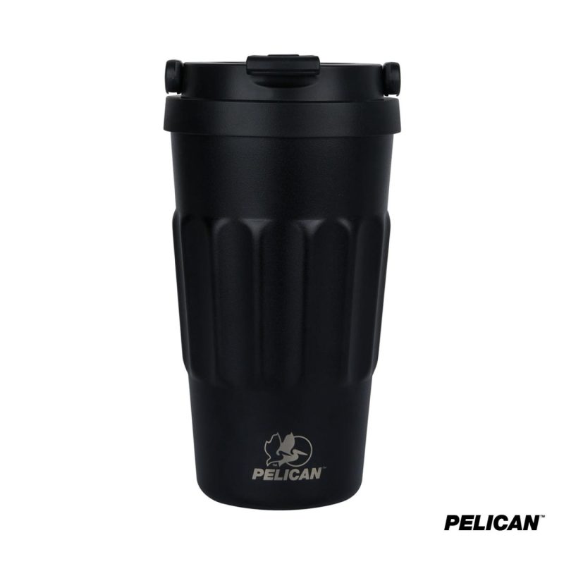 Custom Pelican Dayventure 17 oz. Recycled Double Wall Stainless Steel Handle Lid Travel Tumbler - 1