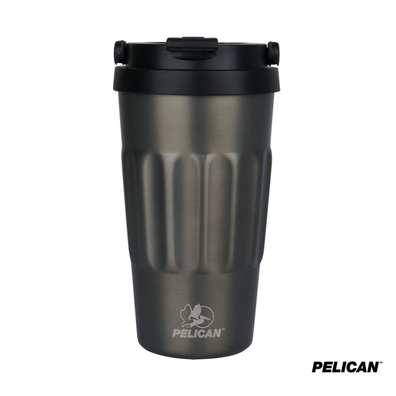 Custom Pelican Dayventure 17 oz. Recycled Double Wall Stainless Steel Handle Lid Travel Tumbler - 2