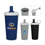 Custom Frankie 16 oz. Double Wall Recycled Polypropylene Straw Tumbler