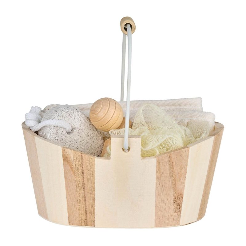 Custom Serene 4pc Spa Kit in Wooden Bucket - 1