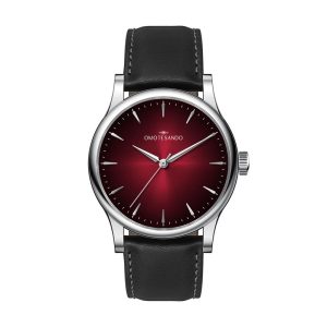 Watch Creations 38MM, 3 HAND, STAINLESS STEEL CASE, RED GRADIENT COLOR DIAL W/ APPLIED INDEXES, BLAC