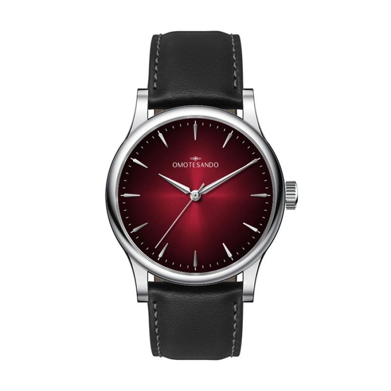 Watch Creations 38MM, 3 HAND, STAINLESS STEEL CASE, RED GRADIENT COLOR DIAL W/ APPLIED INDEXES, BLAC