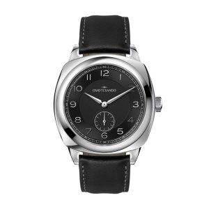 Watch Creations 40MM, 3 HAND WITH SMALL SECOND, STAINLESS STEEL CASE, BLACK DIAL, BLACK LEATHER STRA