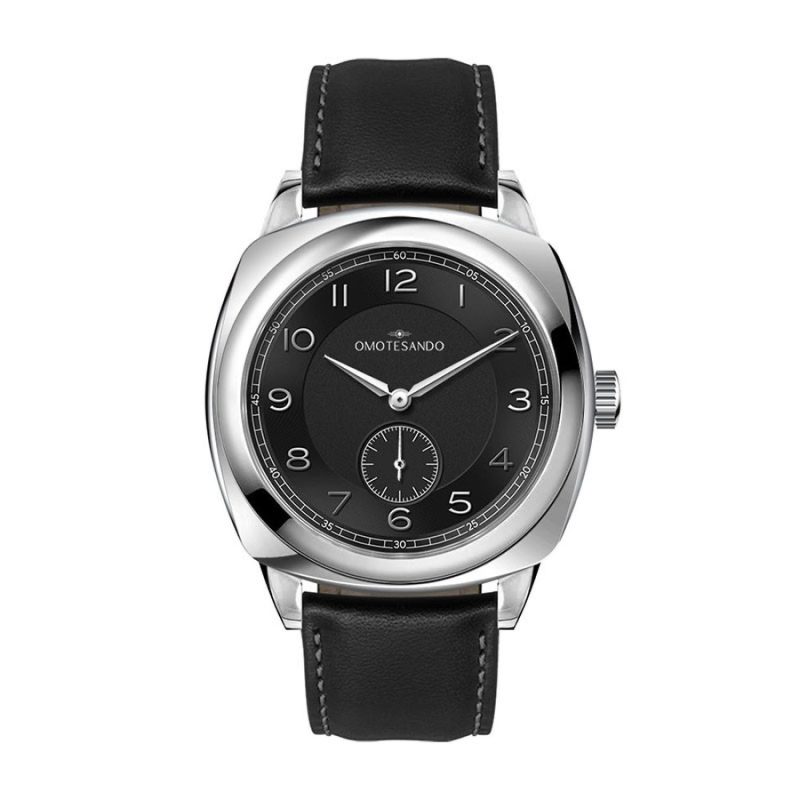 Watch Creations 40MM, 3 HAND WITH SMALL SECOND, STAINLESS STEEL CASE, BLACK DIAL, BLACK LEATHER STRA